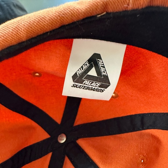 Palace P 6 panel hat in orange. - Picture 3 of 4